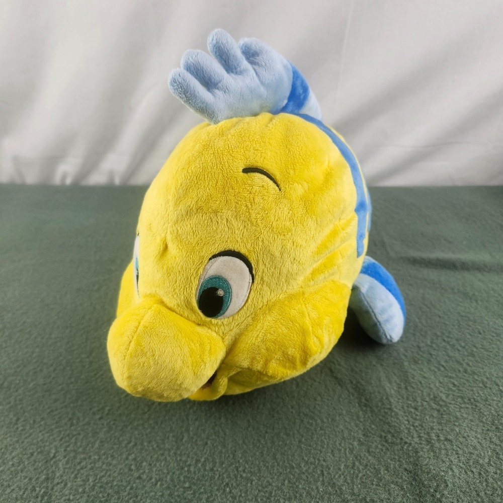 Flounder fish plush stuffed animal Disney Store exclusive Little Mermaid Ariel